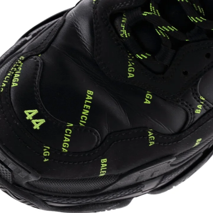 Balenciaga Men's Allover Logo Triple S Sneakers Printed Technical Fabric and Faux Leather - Image 5