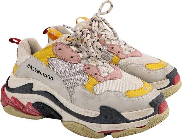 Balenciaga Men's Leather Triple S Sneaker (Authentic Pre-Loved)