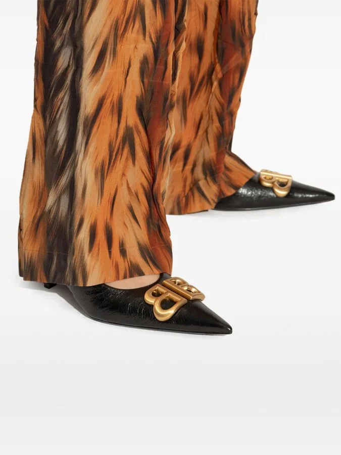 Balenciaga Monaco Leather Slingback Pumps - Image 3