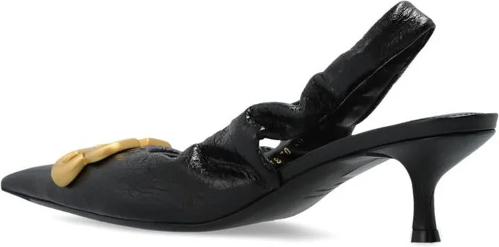 Balenciaga Monaco Leather Slingback Pumps - Image 5