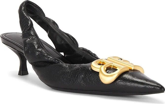 Balenciaga Monaco Sling Back Pump in Black - Image 2