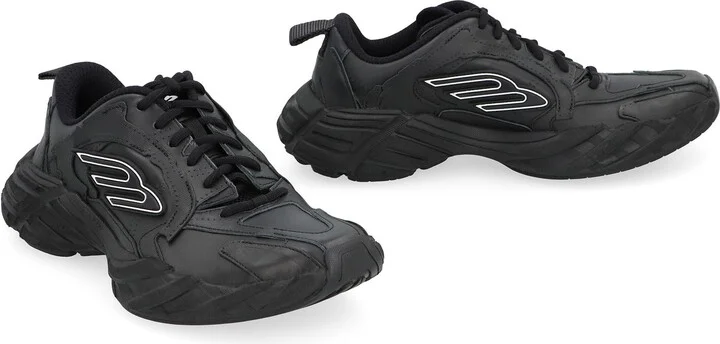 Balenciaga Monday Leather And Fabric Low-Top Sneakers - Image 3