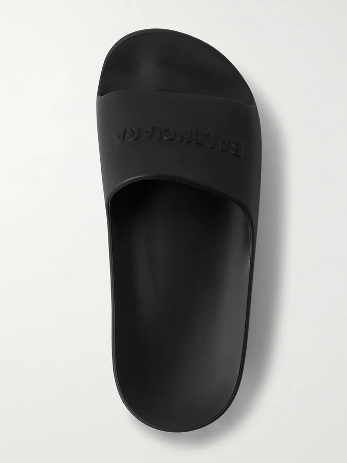 Balenciaga - Mono Logo-embossed Rubber Platform Slides - Black - Image 5