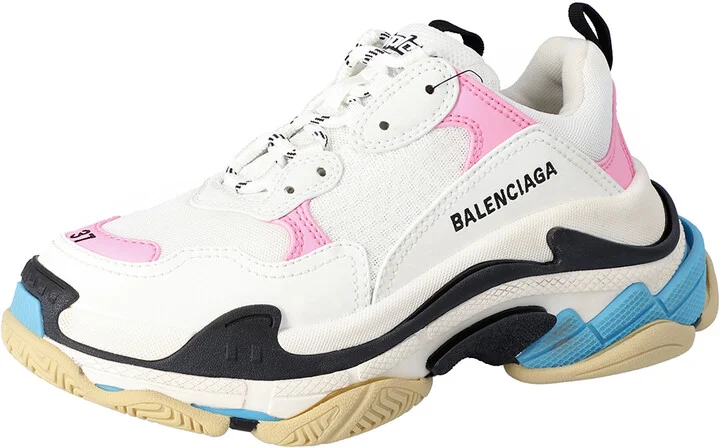 Balenciaga Multicolor Leather and Mesh Triple S Sneakers Size EU 40