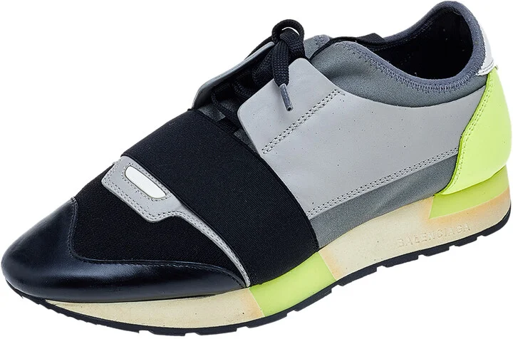 Balenciaga Multicolor Mesh And Leather Race Runner Sneakers Size 39