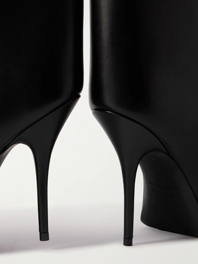 Balenciaga - New Wader Leather Knee Boots - Black - Image 4