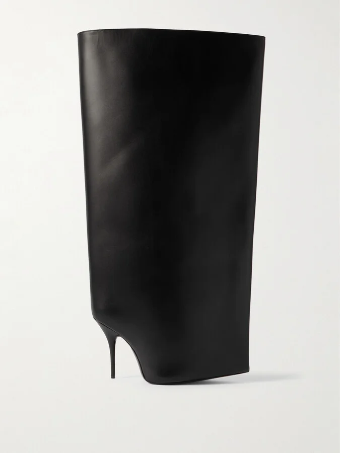 Balenciaga - New Wader Leather Knee Boots - Black