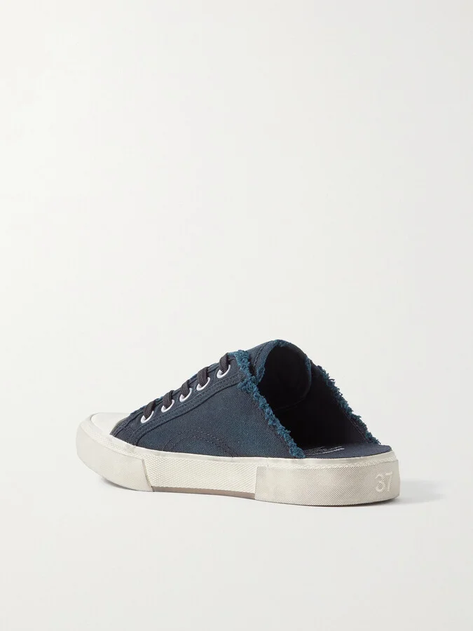 Balenciaga - Paris High Distressed Rubber And Cotton-canvas Slip-on Sneakers - Black - Image 3