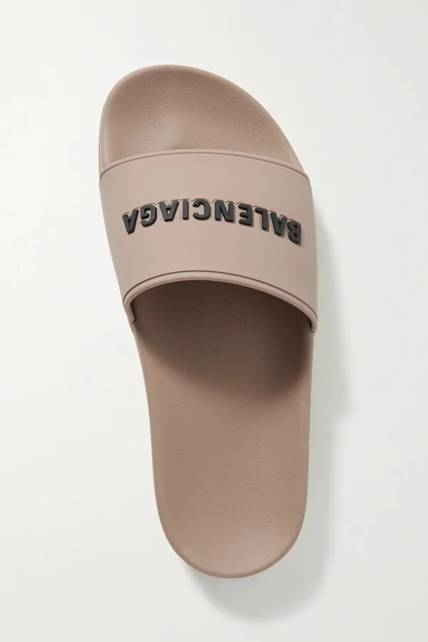 Balenciaga - Piscine Logo-embossed Rubber Slides - Neutrals - Image 5
