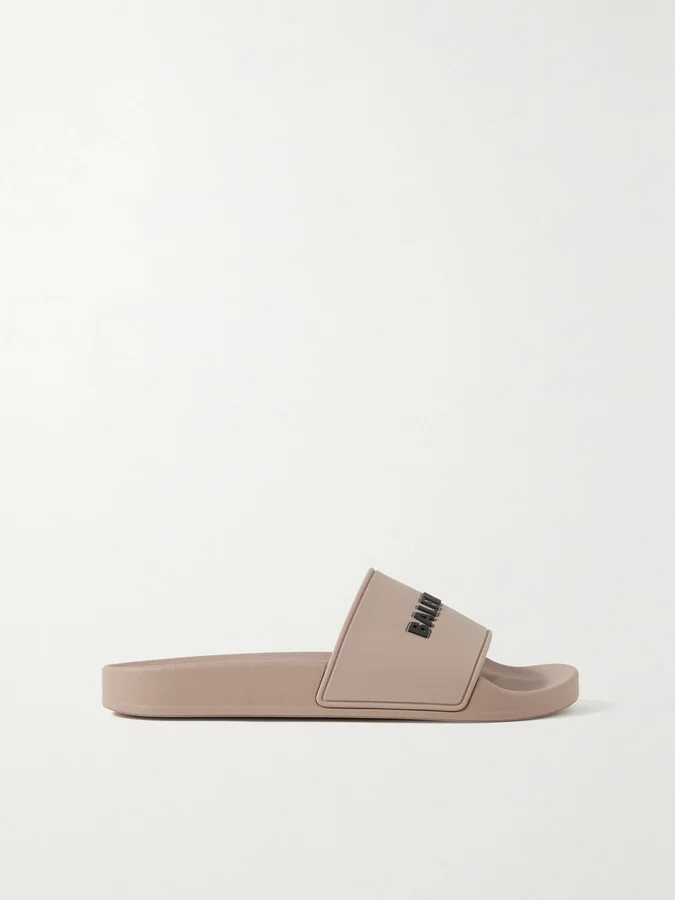 Balenciaga - Piscine Logo-embossed Rubber Slides - Neutrals