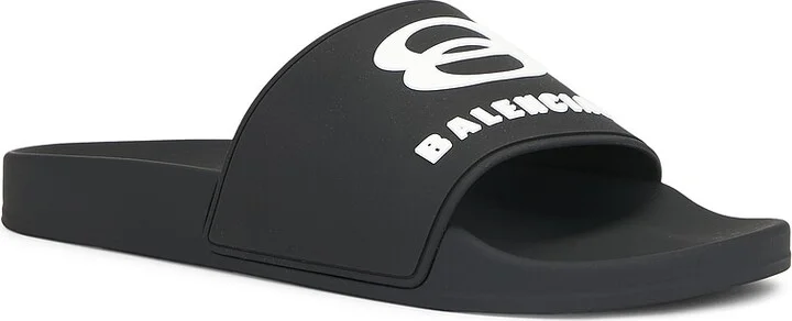 Balenciaga Pool Slide Bal Logo in Black - Image 2