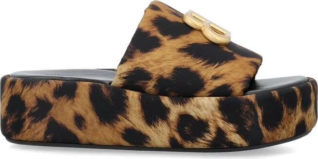 Balenciaga Rise Leopard Print Slides