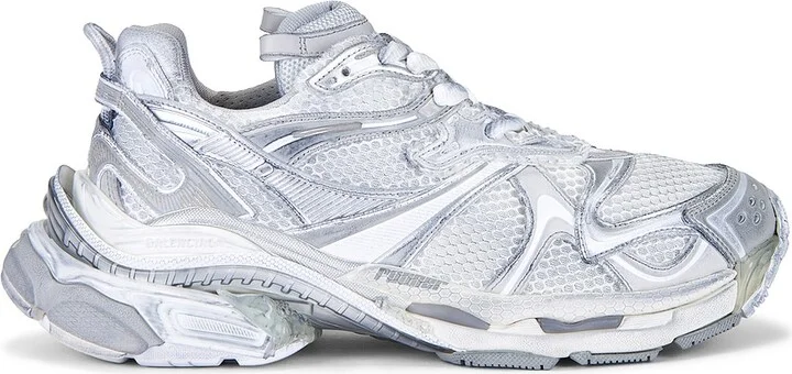 Balenciaga Runner 2 Leather Sneakers in White