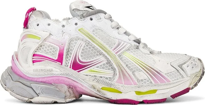 Balenciaga Runner Gradient Sneaker in White,Pink