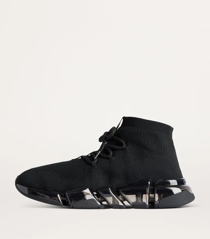 Balenciaga Speed 2.0 Clear Sole Lace-Up Sneakers - Image 2