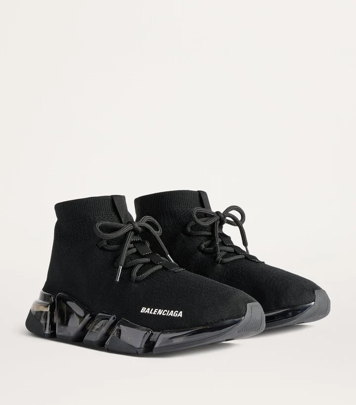 Balenciaga Speed 2.0 Clear Sole Lace-Up Sneakers - Image 3