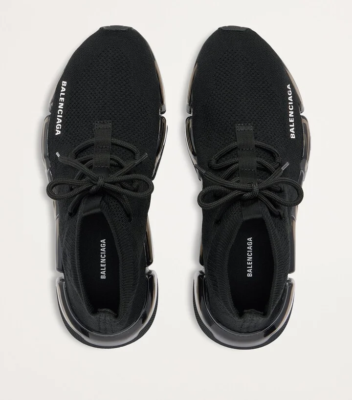 Balenciaga Speed 2.0 Clear Sole Lace-Up Sneakers - Image 6