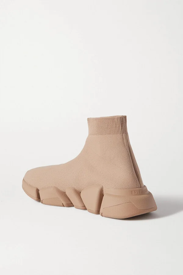 Balenciaga - Speed 2.0 Stretch-knit High-top Sneakers - Neutrals - Image 3