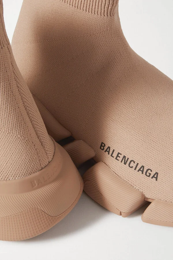 Balenciaga - Speed 2.0 Stretch-knit High-top Sneakers - Neutrals - Image 4