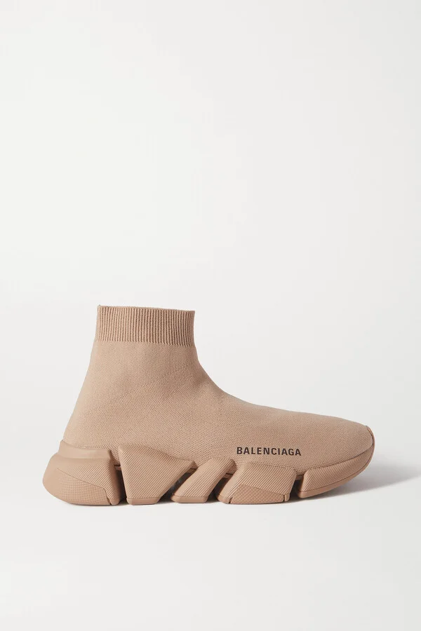 Balenciaga - Speed 2.0 Stretch-knit High-top Sneakers - Neutrals