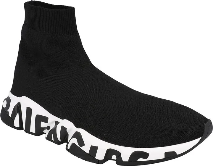 Balenciaga Speed Graffiti Knit High Top Sock Sneaker