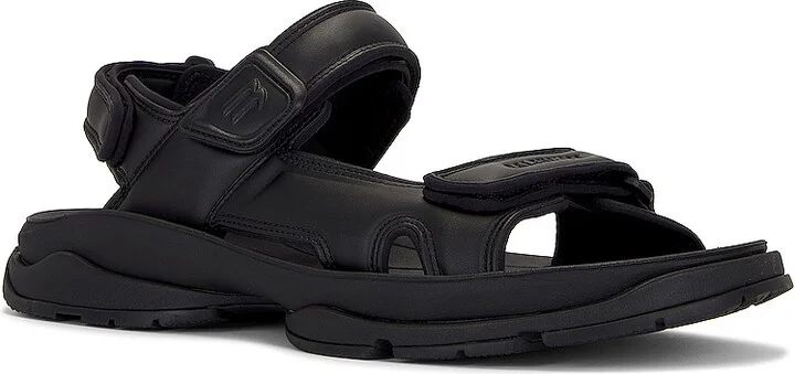 Balenciaga Tourist Fake Leather Sandal in Black - Image 2