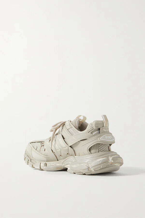 Balenciaga - Track Logo-detailed Mesh And Rubber Sneakers - Neutrals - Image 3