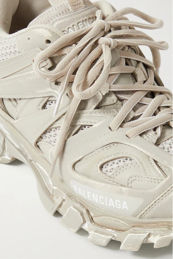 Balenciaga - Track Logo-detailed Mesh And Rubber Sneakers - Neutrals - Image 4