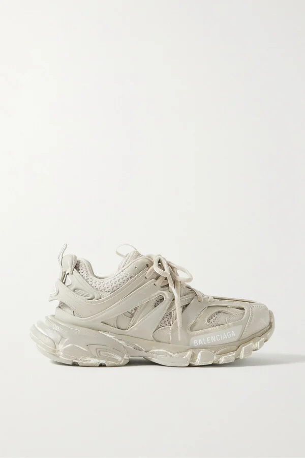 Balenciaga - Track Logo-detailed Mesh And Rubber Sneakers - Neutrals