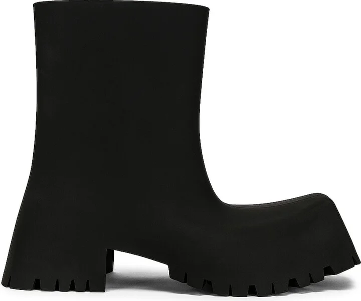 Balenciaga Trooped Rubber Boots in Black