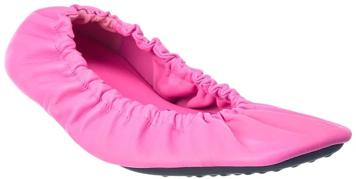 Balenciaga Tug Leather Ballerina Flat