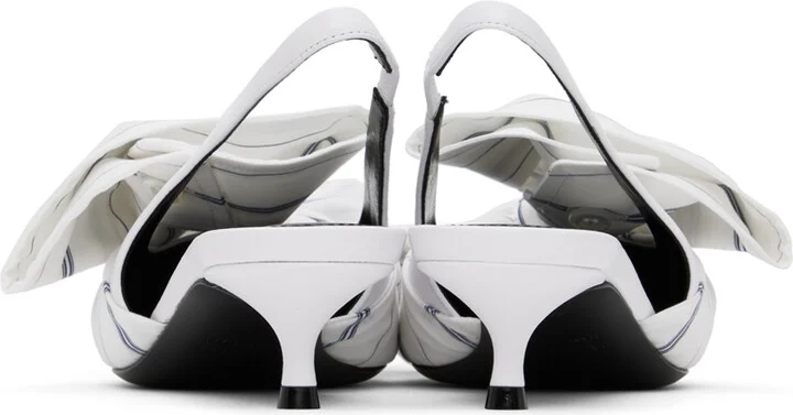 Balenciaga White Knife Chemise 40mm Slingback Heels - Image 2
