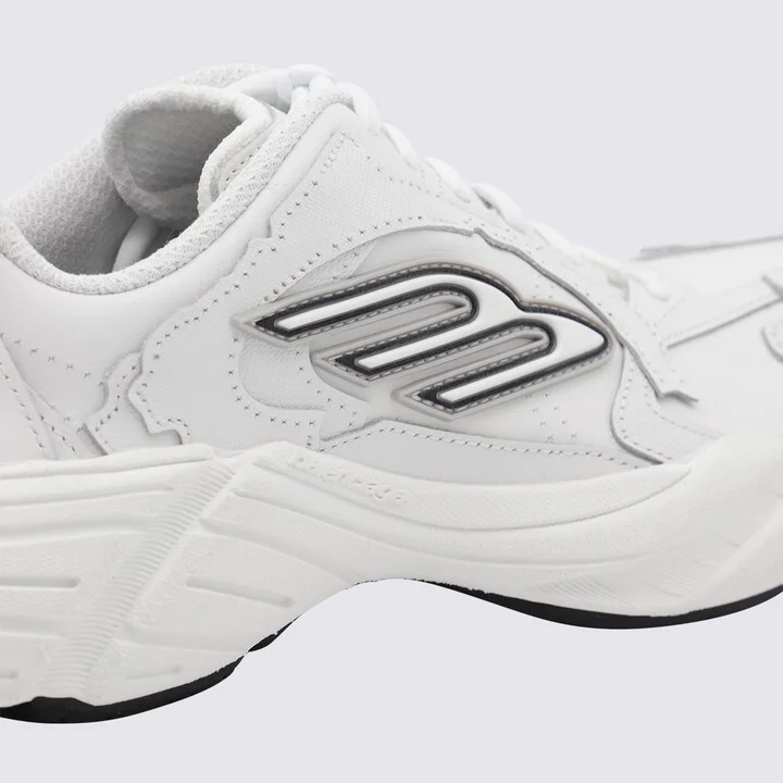 Balenciaga White Leather Monday Sneakers - Image 4