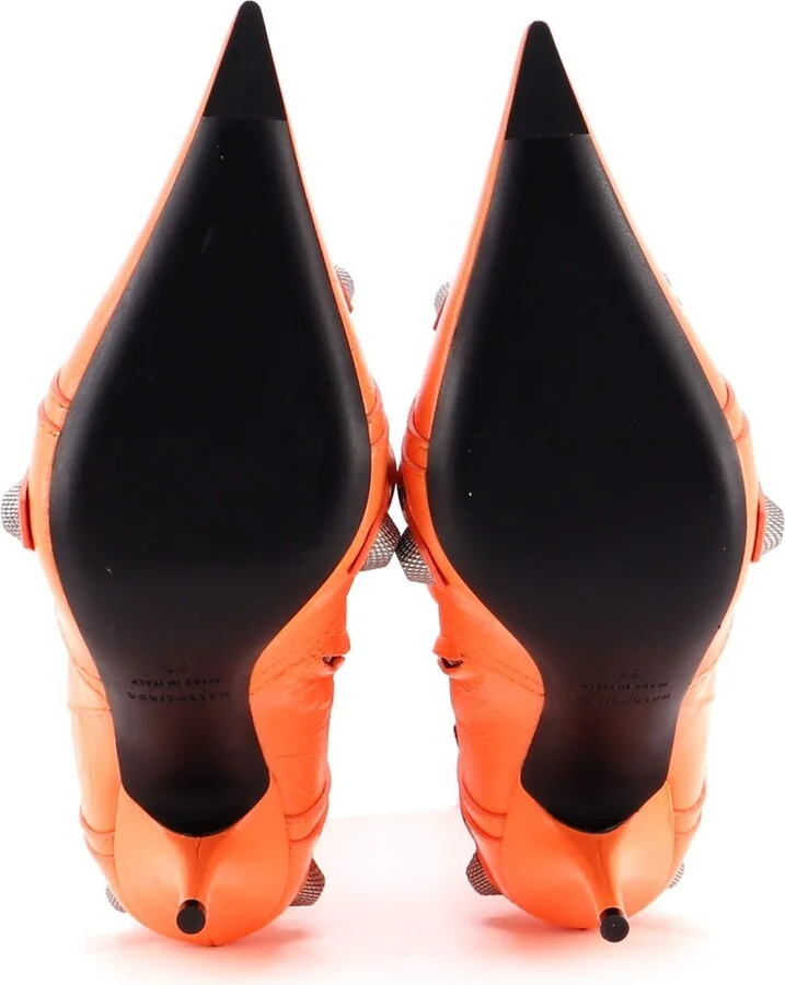 Balenciaga Women's Cagole Knee High Boots Studded Leather 90 - Image 4