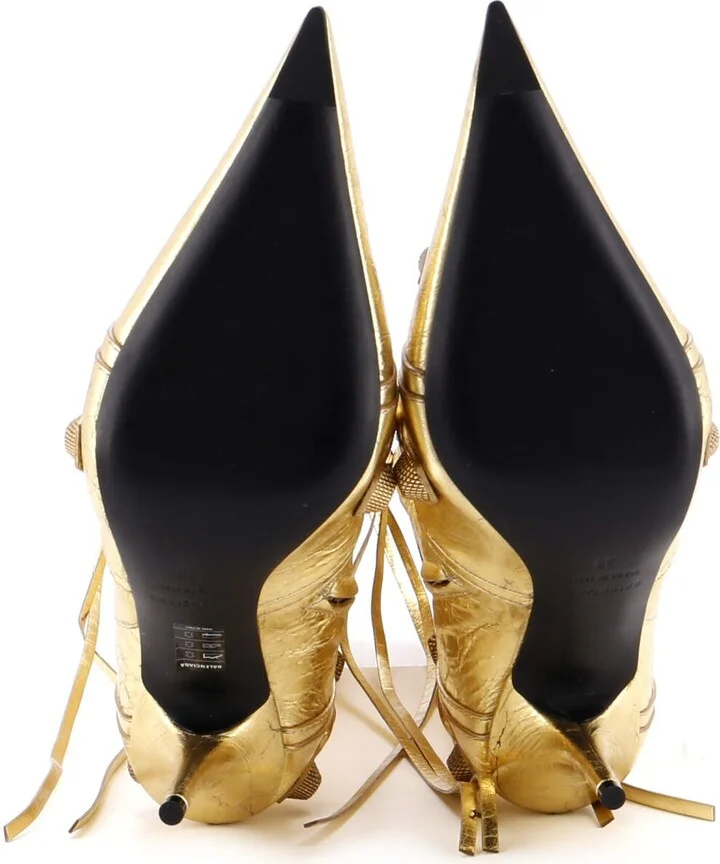 Balenciaga Women's Cagole Knee High Boots Studded Leather 90 - Image 4