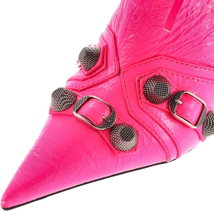 Balenciaga Women's Cagole Knee High Boots Studded Leather 90 - Image 5