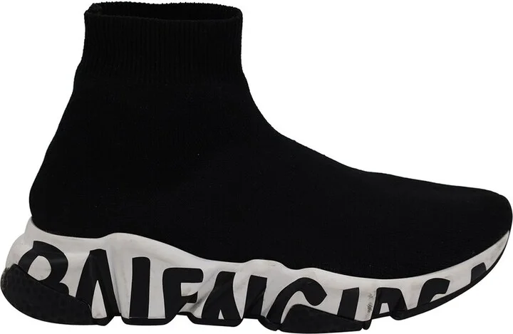 Balenciaga Women's Polyester Recycled Knit Graffiti Sneaker (Authentic Pre- Loved)