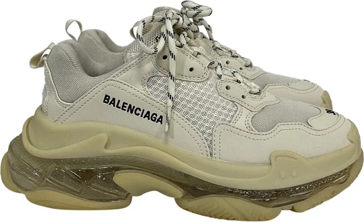 Balenciaga Women's Polyester Triple S Clear Sole Sneaker (Authentic Pre-Loved)