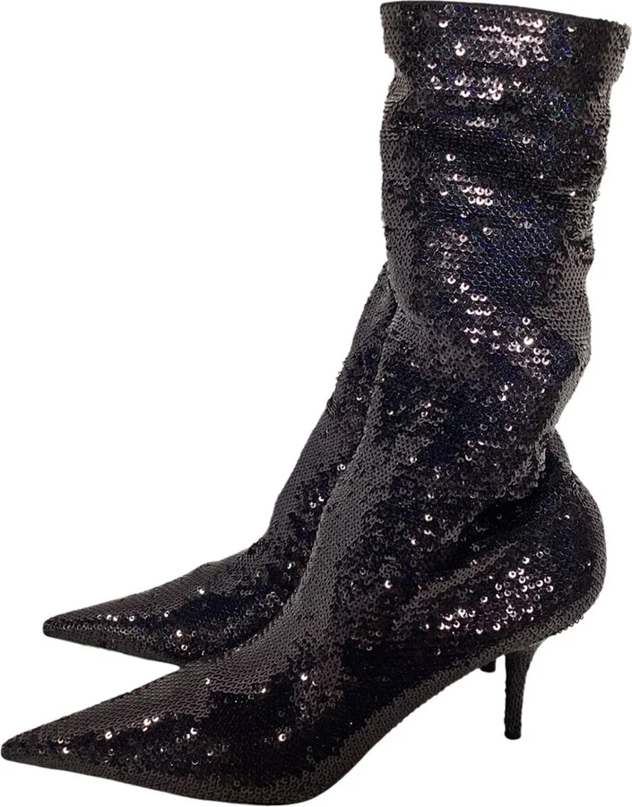 Balenciaga Women's Sequin Knife High Heel Sock Bootie (Authentic Pre-Loved) - Image 2