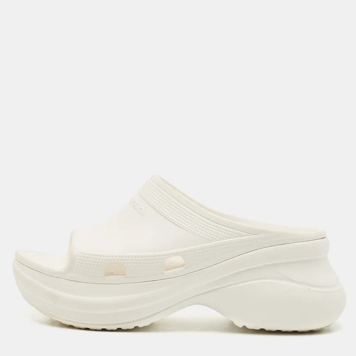 Balenciaga x Crocs White Rubber Pool Slides Size 38
