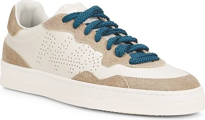 Bali Suede Trim Perforated Leather Low-Top Sneakers - Image 2