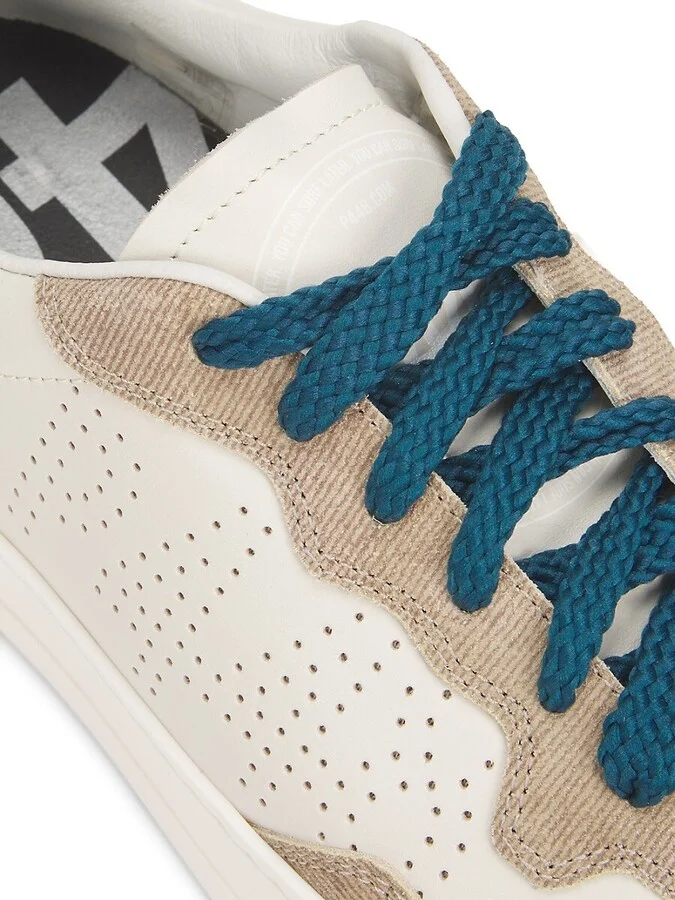 Bali Suede Trim Perforated Leather Low-Top Sneakers - Image 6