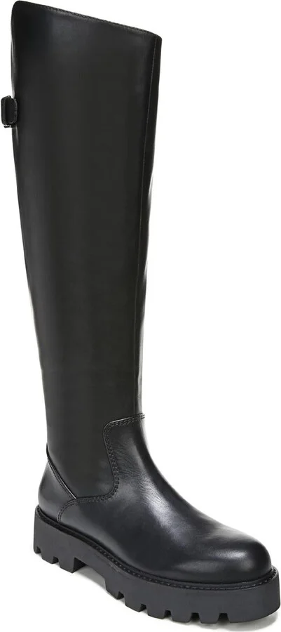 Balin Womens Leather Wide Calf Over-The-Knee Boots
