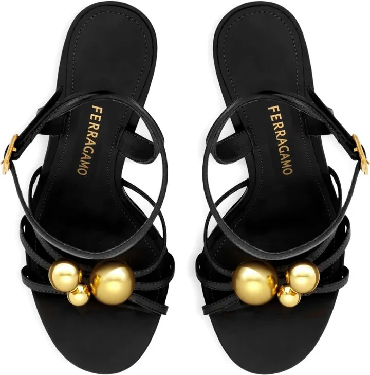 Ball-Embellished Strappy Sandals - Image 4