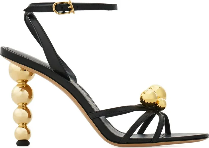 Ball-Embellished Strappy Sandals