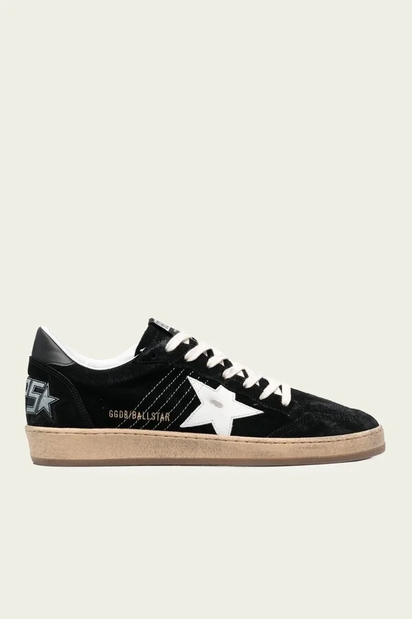 Ball-Star Black Suede Leather Men Sneaker