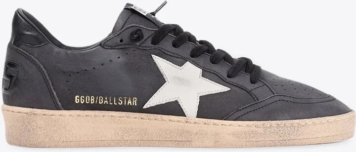 Ball Star Distressed Leather Sneakers
