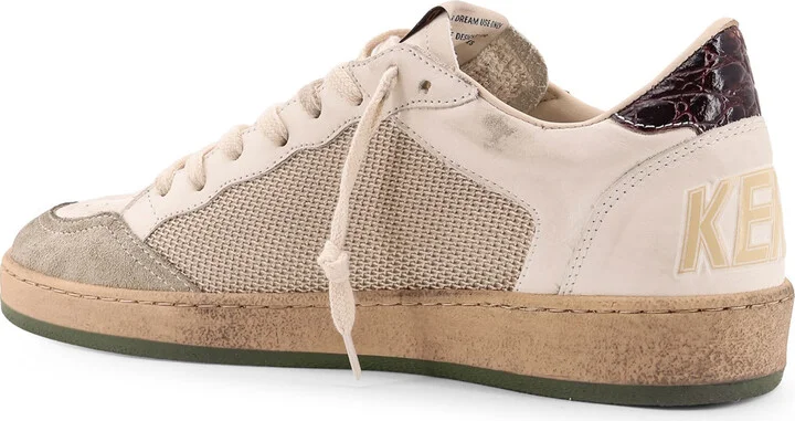Ball Star Double Quarter Low-top Leather Sneakers With Used Effect - Image 3