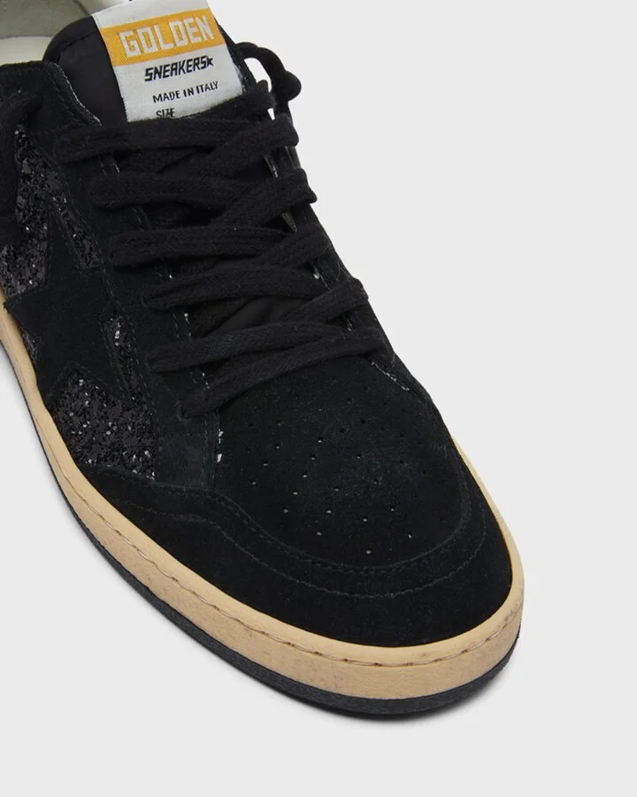 Ball Star Glitter and Suede Low-Top Sneakers - Image 2