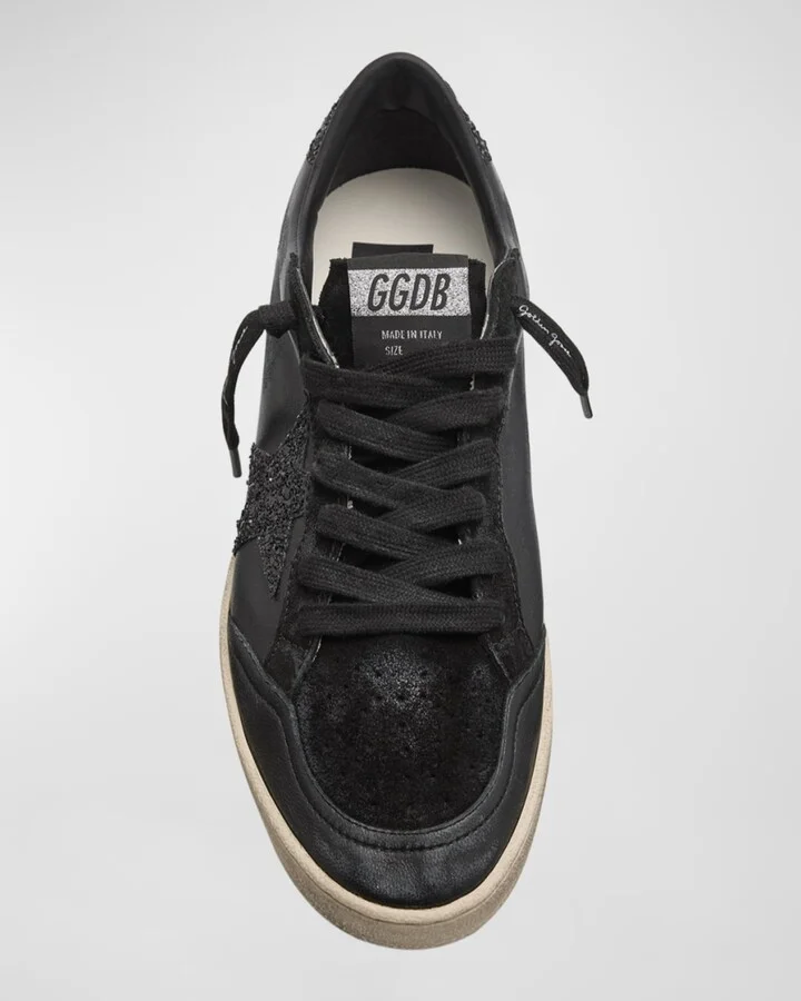 Ball Star Glitter Leather Low-Top Sneakers - Image 3